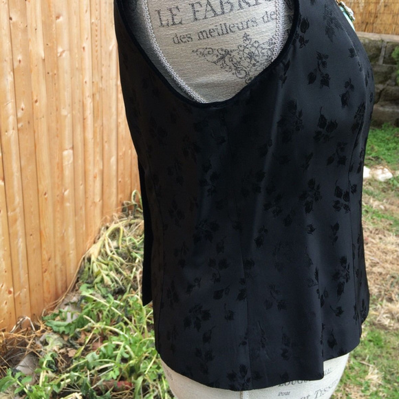 Vintage Donna Ricco Black sleeveless top/vest-12us - Picture 2 of 8